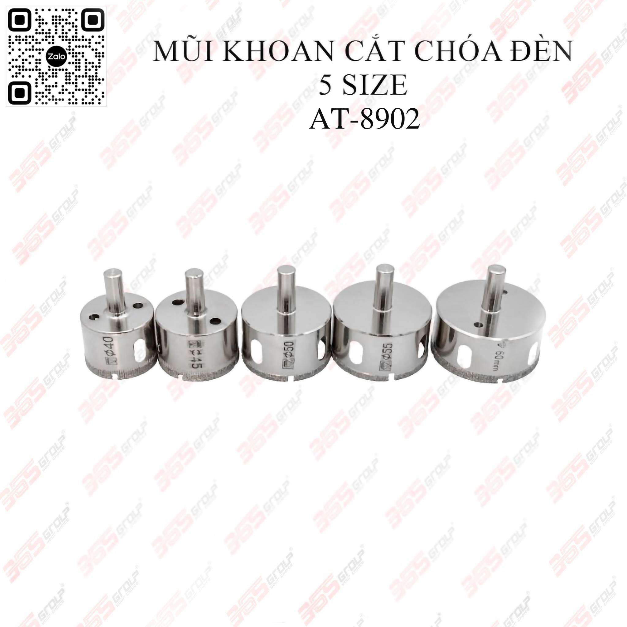 MŨI KHOAN CẮT CHÓA ĐÈN 5 SIZE AT-8902